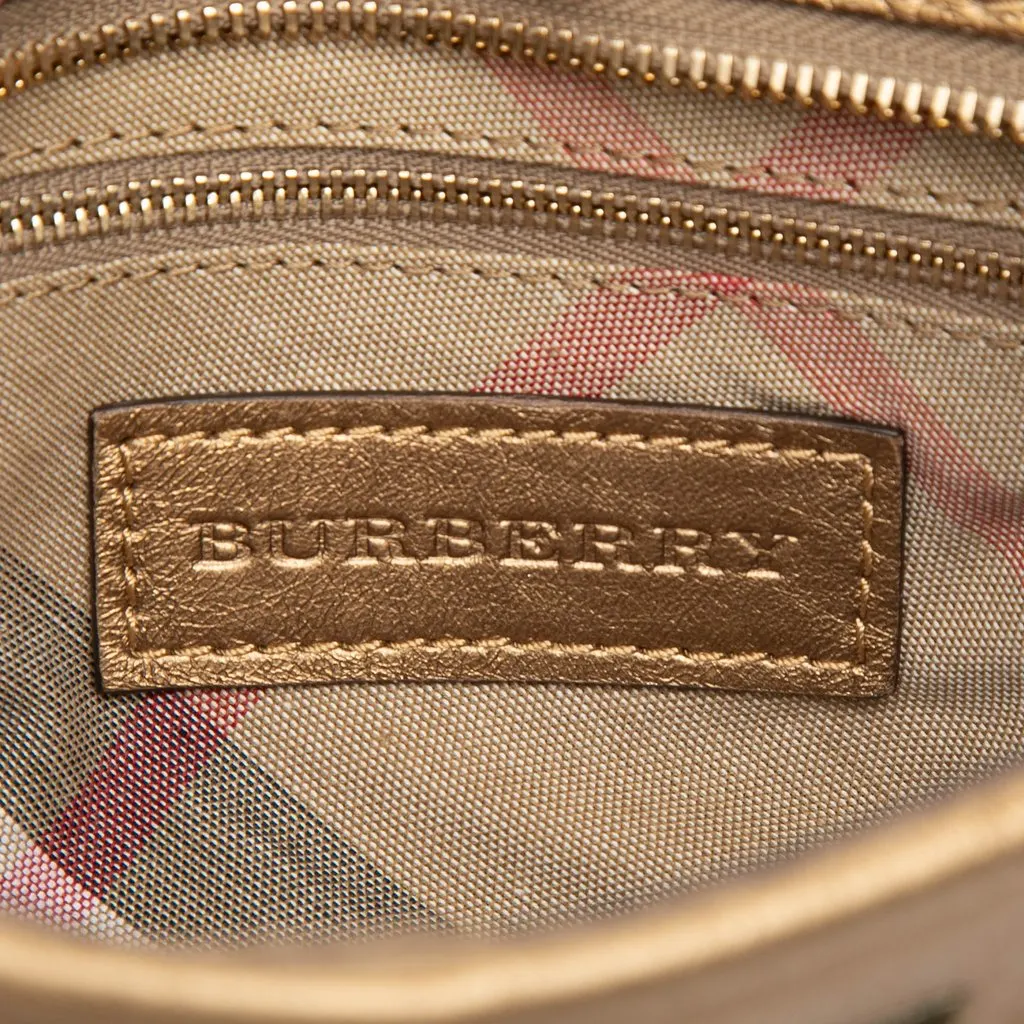Burberry Metallic Leather Sling Knot Shoulder Bag Gold Leather Very good - Box View