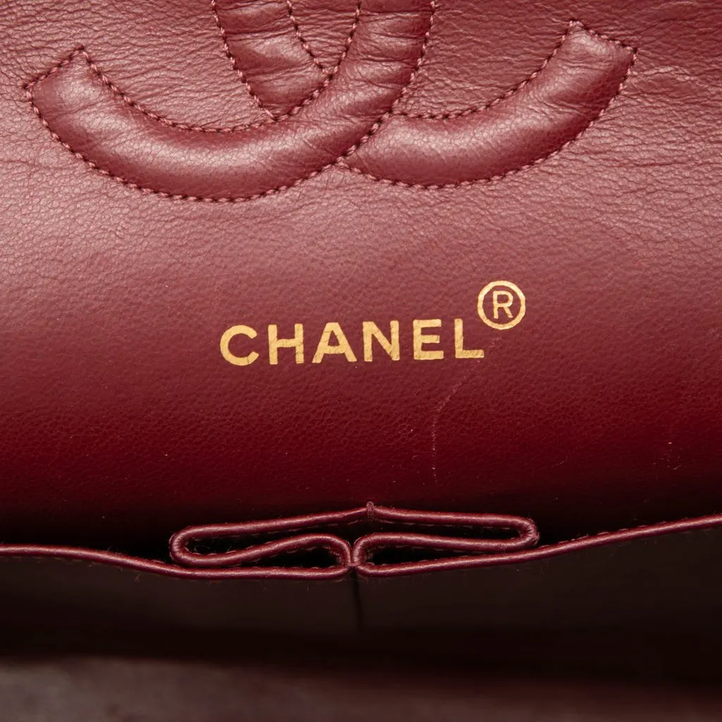 Chanel Medium Classic Lambskin Double Flap Black Leather Good - Box View