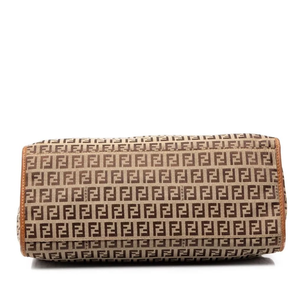 Fendi Zucchino Canvas Tote Beige Canvas Good - Inside View