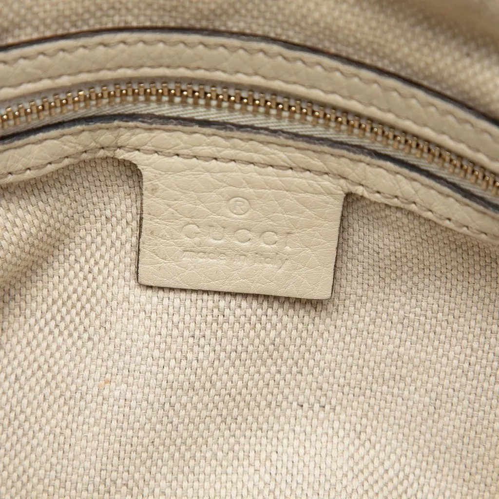 Gucci Leather Soho Chain Zip Shoulder Bag White Leather Very good - Box View