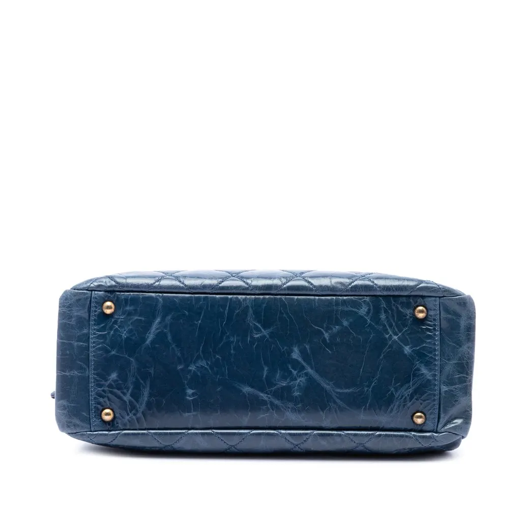 Chanel Quilted Aged Calfskin Reissue 2.55 Shoulder Bag Blue Leather Very good - Inside View