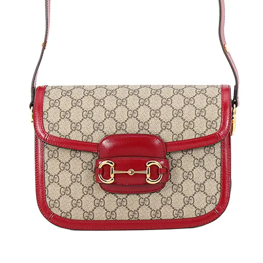 Gucci متوسطة GG Supreme Horsebit 1955 shoulder Bag