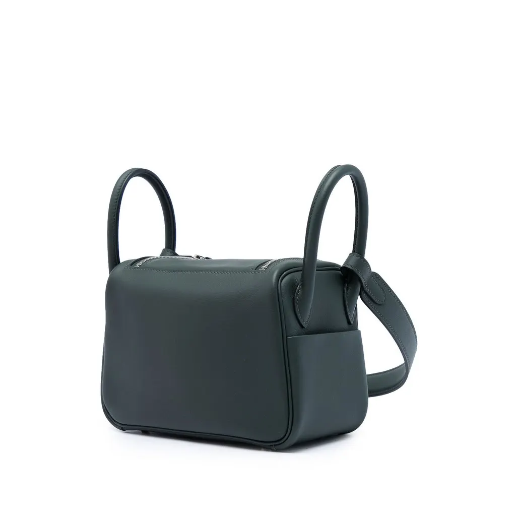 Hermès Mini Clemence Lindy 20 Green Leather Very good - Back View