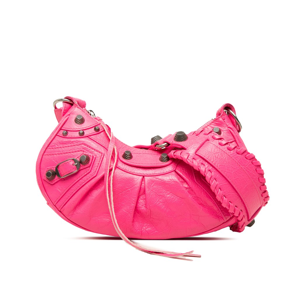 Balenciaga Lambskin Motocross Le Cagole XS Pink Medium Leath