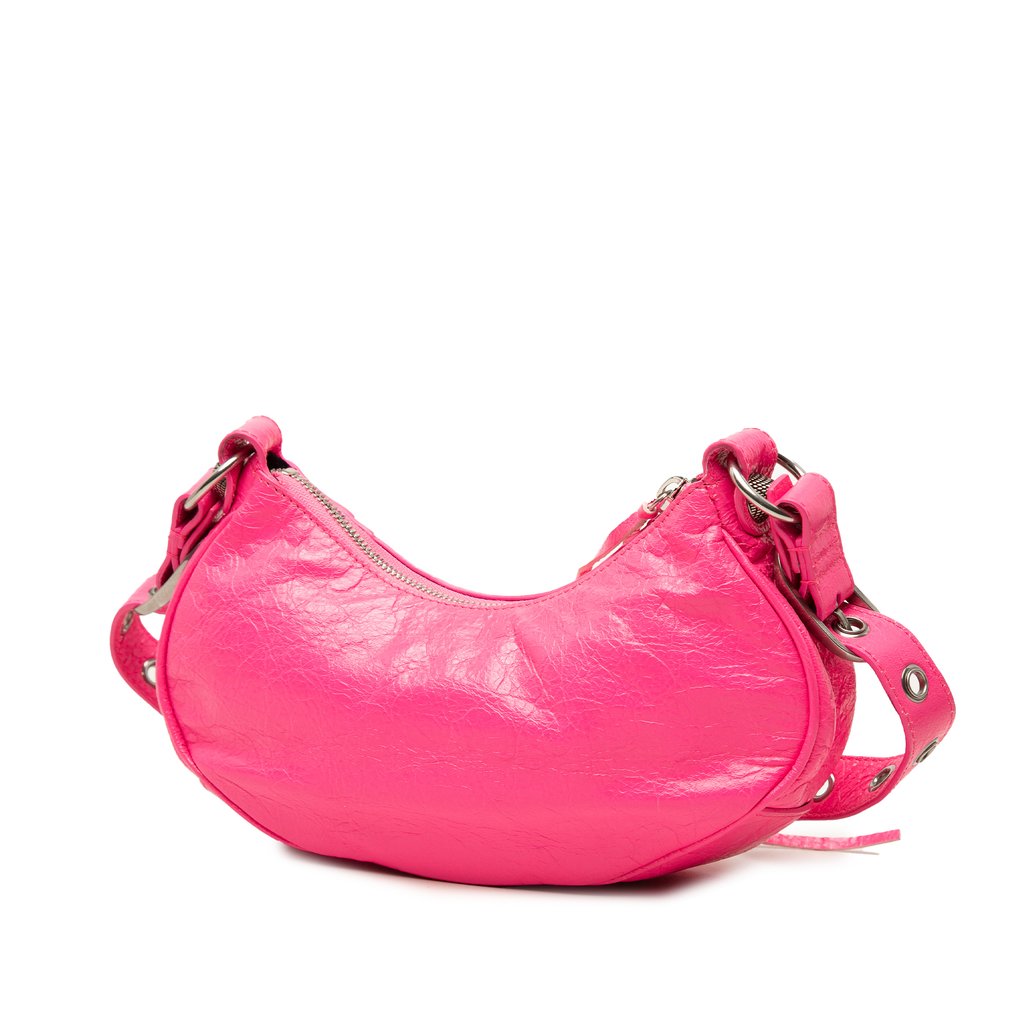 Balenciaga Lambskin Motocross Le Cagole XS Pink Medium Leath
