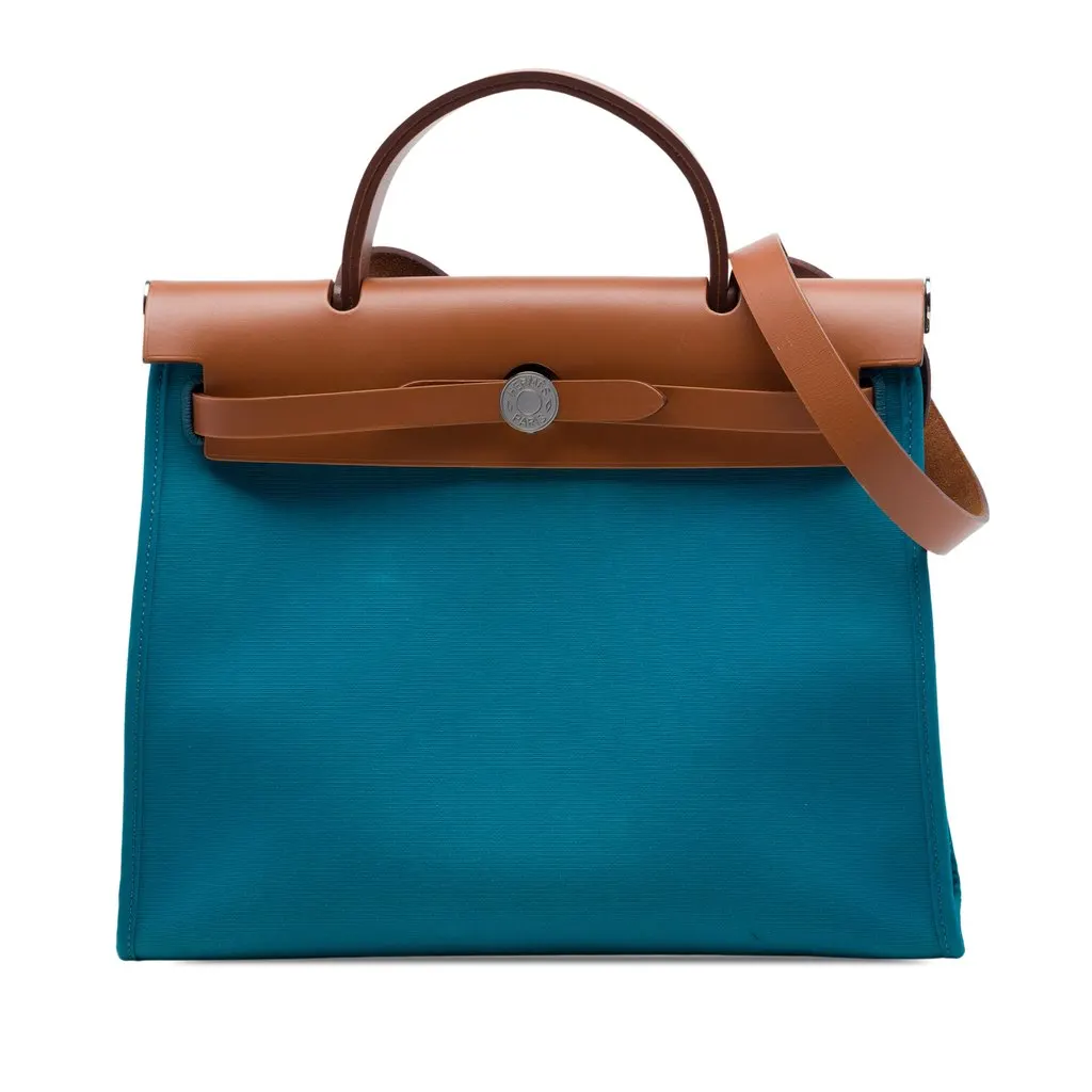 Hermès Toile Herbag Zip 31 Blue Very good - Front View
