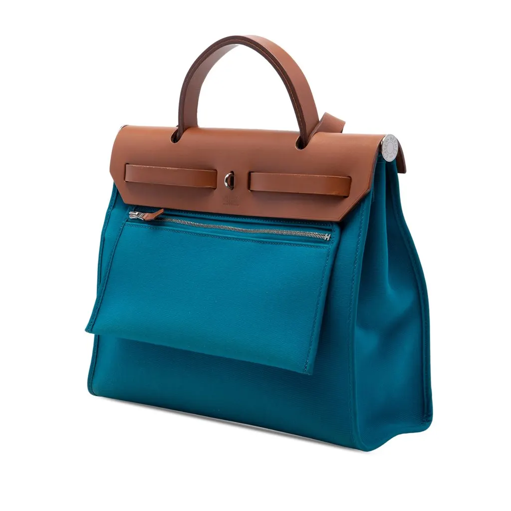 Hermès Toile Herbag Zip 31 Blue Very good - Back View