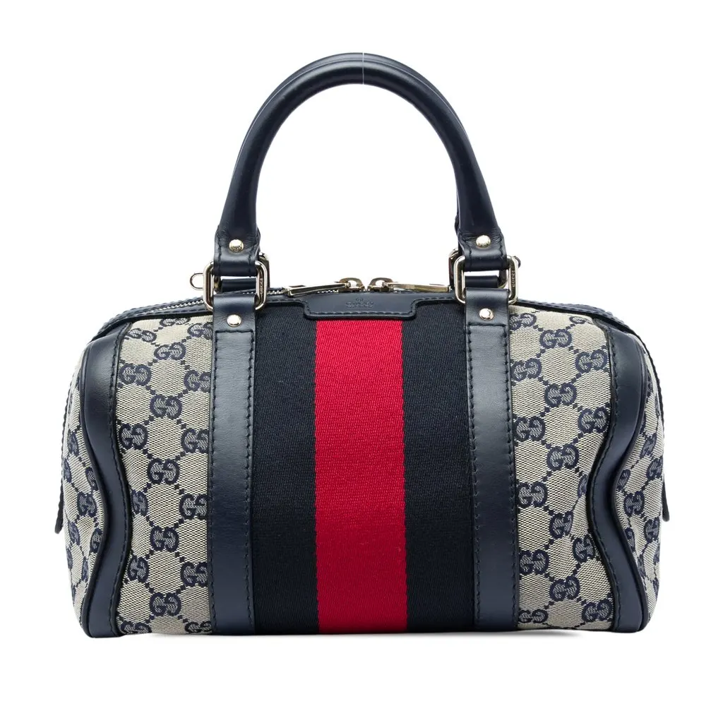 Gucci Small GG Canvas Web Joy Boston Bag Beige Canvas Very good - Front View
