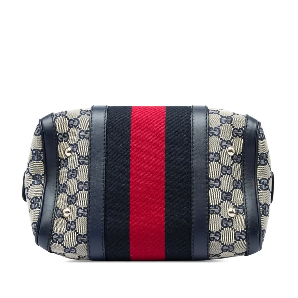 Gucci Small GG Canvas Web Joy Boston Bag Beige Canvas Very good - Inside View