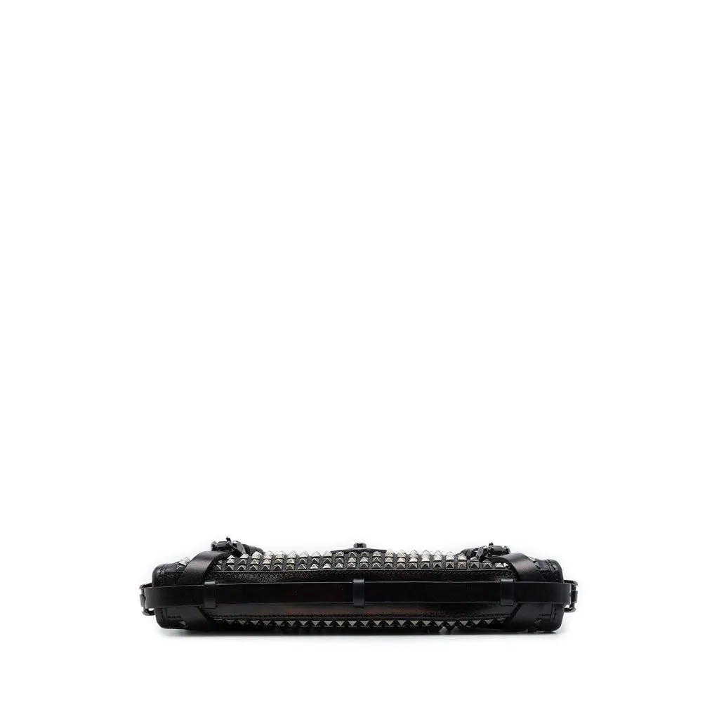 Burberry Studded Leather Hyde Wristlet Clutch Black Leather Good - Inside View