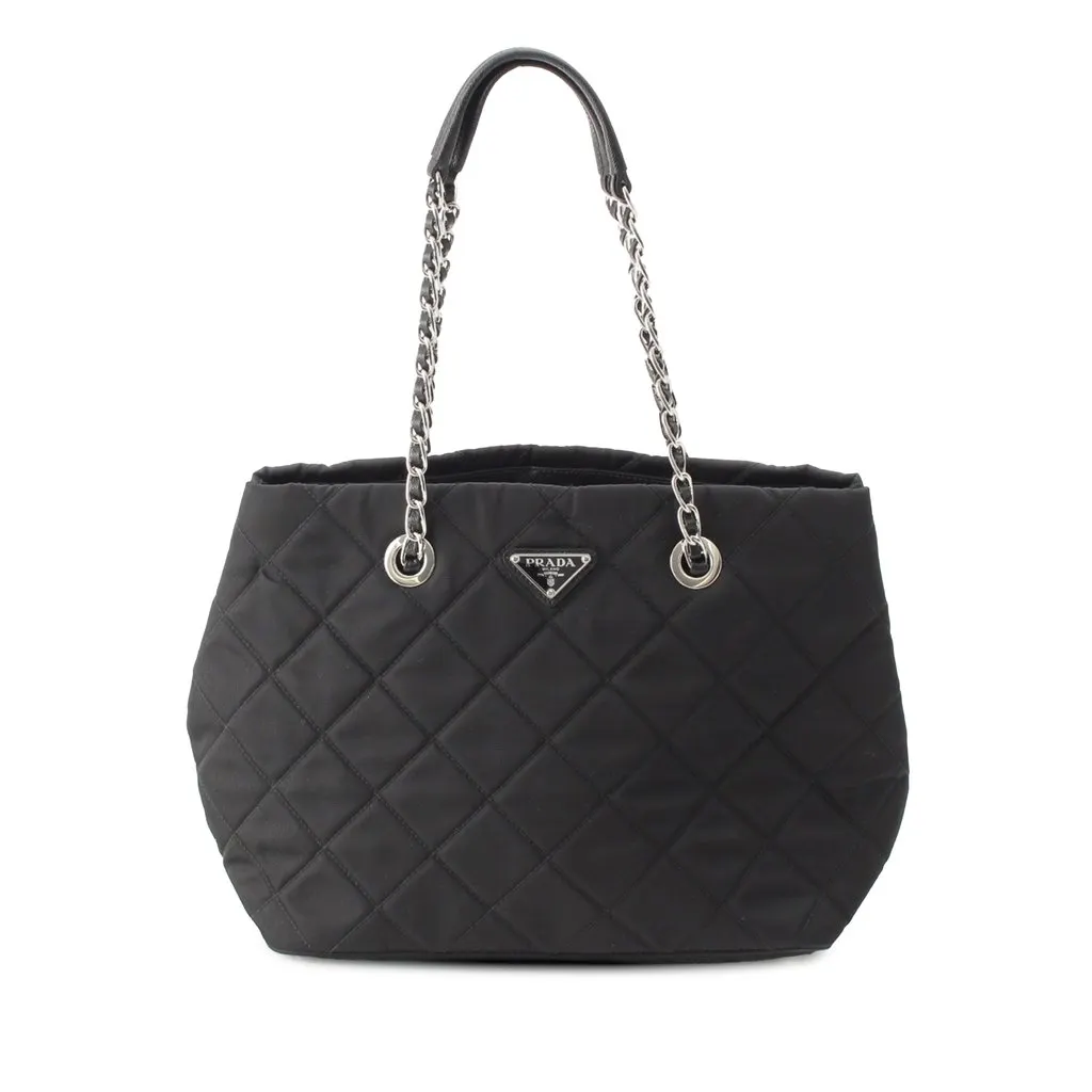 Prada Impuntu Tessuto Open Convertible Tote Black Very good - Front View