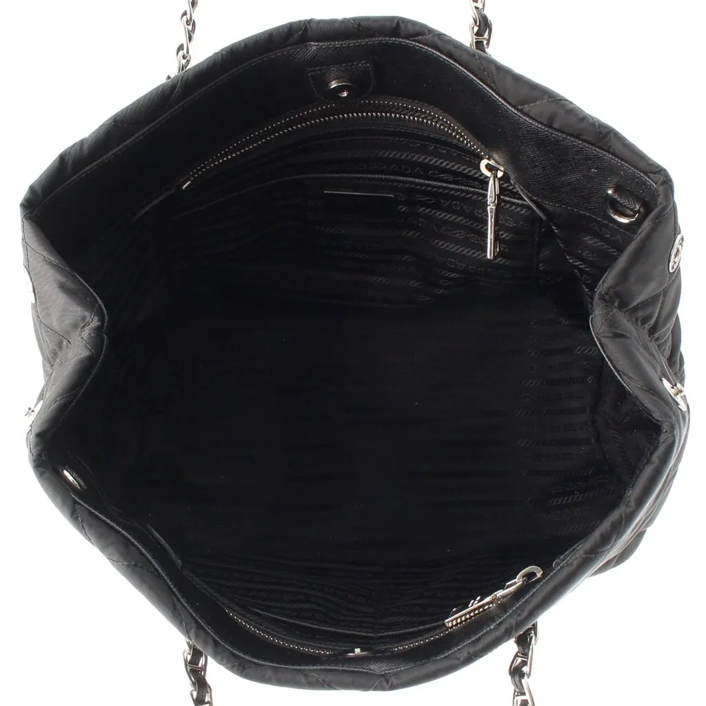 Prada Impuntu Tessuto Open Convertible Tote Black Very good - Model View