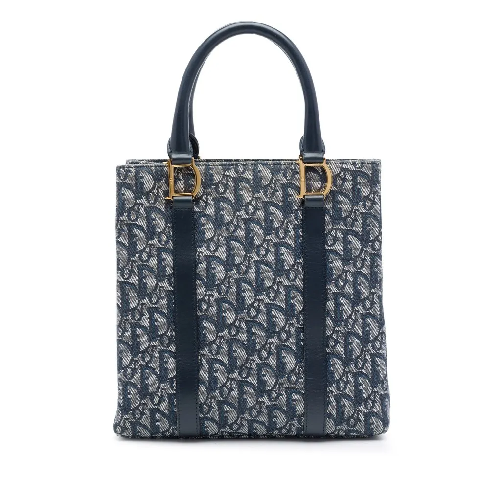 Dior Diorissimo Trotter Canvas Tote Blue Very good - Front View