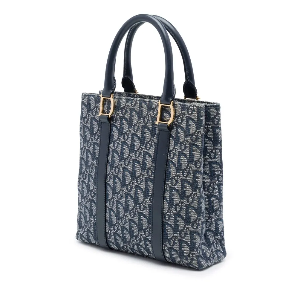 Dior Diorissimo Trotter Canvas Tote Blue Very good - Back View