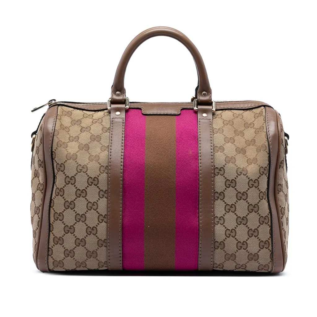 Gucci Medium GG Canvas Web Joy Boston Bag Beige Very good - Front View