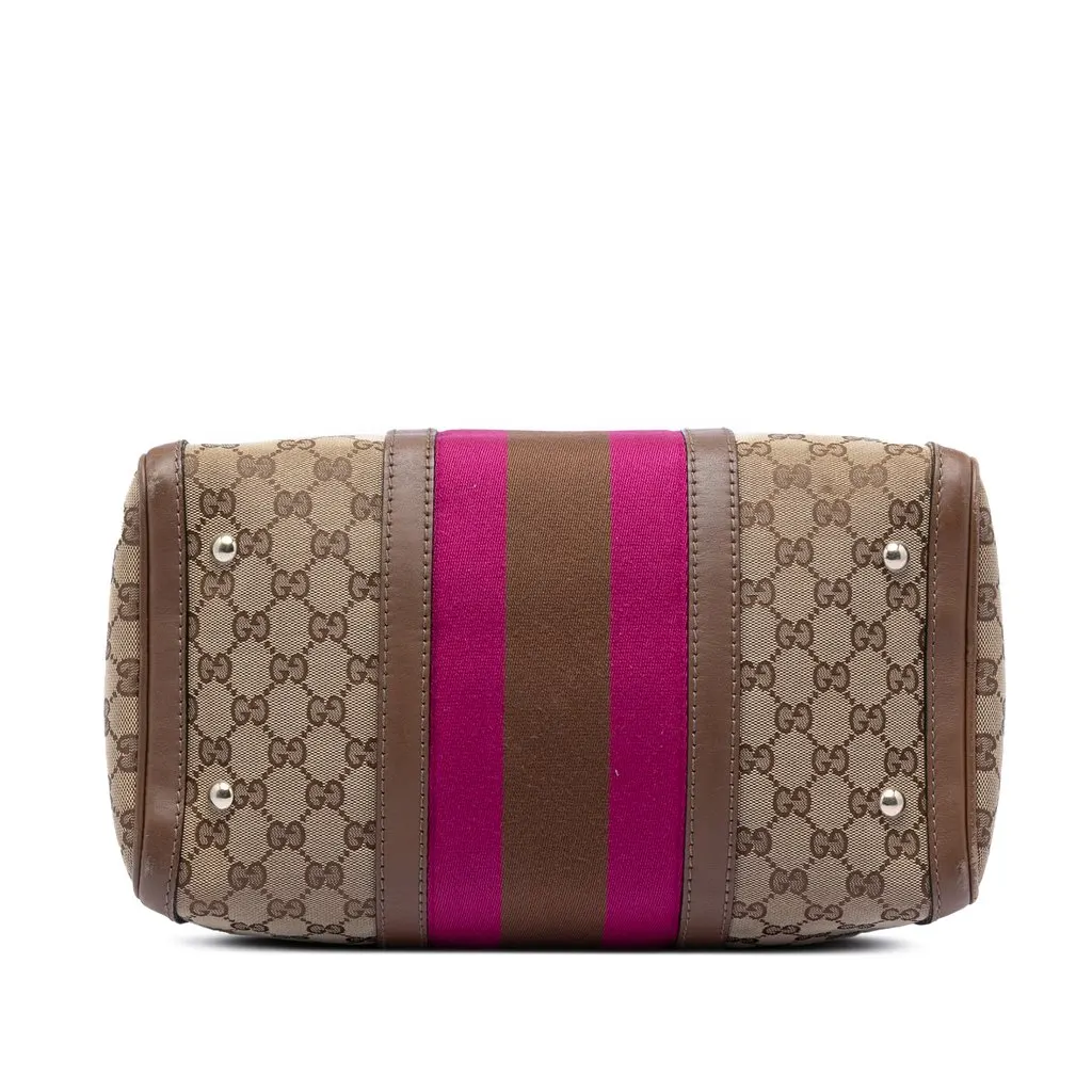 Gucci Medium GG Canvas Web Joy Boston Bag Beige Very good - Inside View