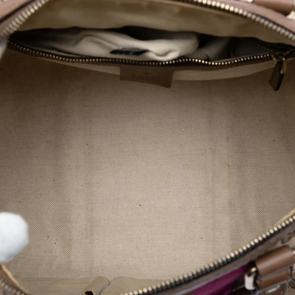 Gucci Medium GG Canvas Web Joy Boston Bag Beige Very good - Model View