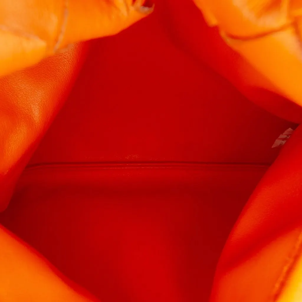 Bottega Veneta Mini Calfskin Intrecciato Hop Satchel Orange Leather Very good - Model View