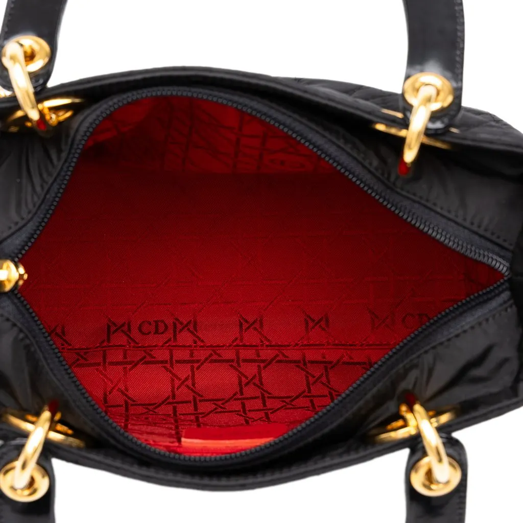 Dior Medium Nylon Cannage Lady Dior Black Polyamide Good - Model View