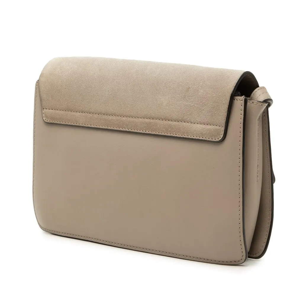 Chloé Small Suede and Calfskin Faye Crossbody Brown Leather Very good - Back View