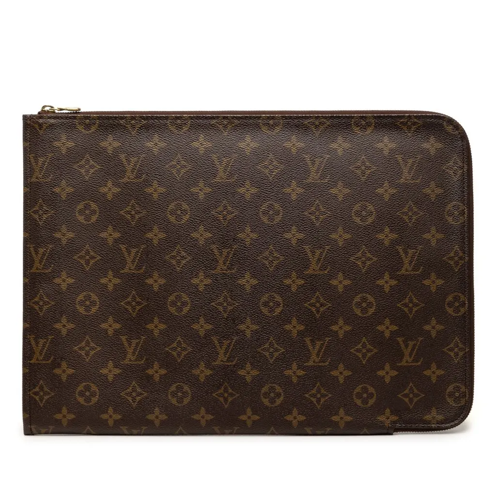 Louis Vuitton Monogram Poche Documents Portfolio Brown Very good - Front View