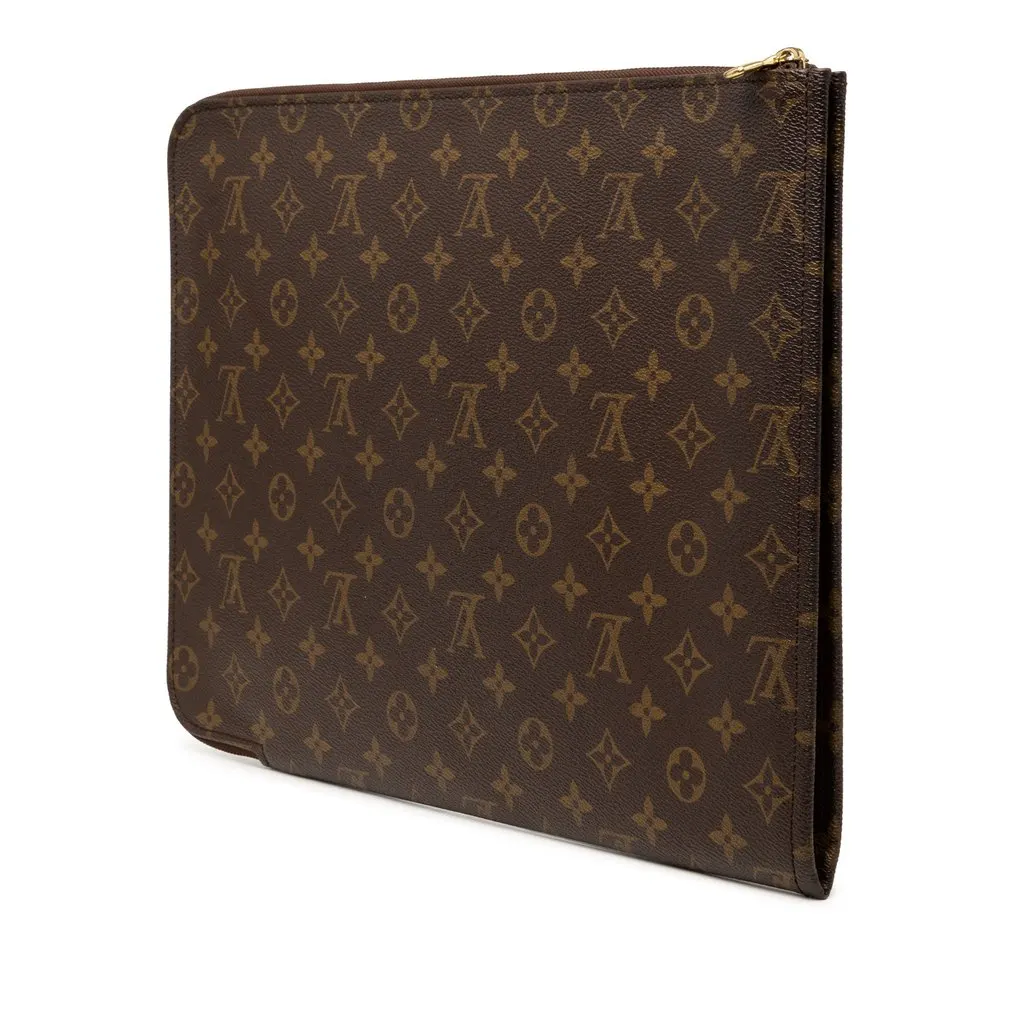 Louis Vuitton Monogram Poche Documents Portfolio Brown Very good - Back View