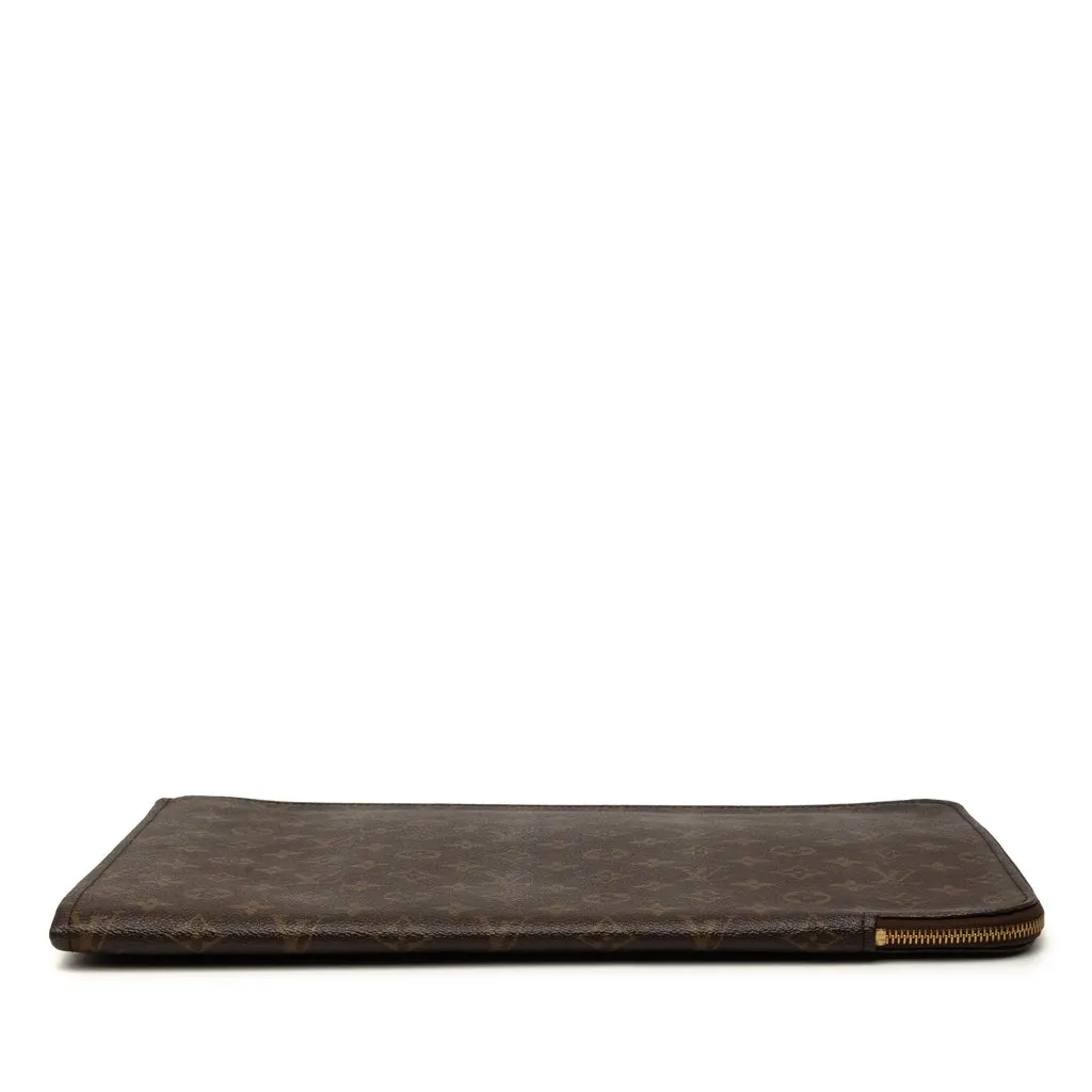 Louis Vuitton Monogram Poche Documents Portfolio Brown Very good - Inside View