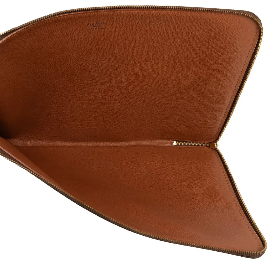 Louis Vuitton Monogram Poche Documents Portfolio Brown Very good - Model View