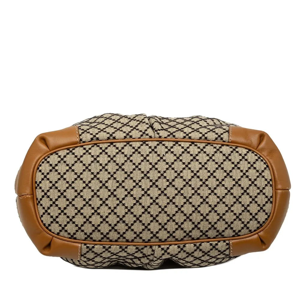 Gucci Diamante Canvas Sukey Satchel Beige Canvas Good - Inside View