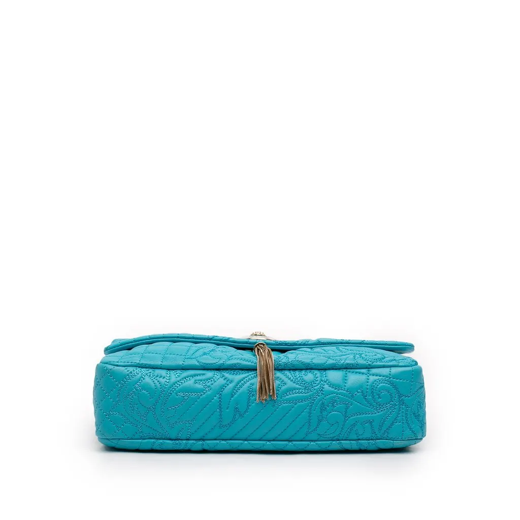 Versace Barocco Quilted Nappa Medea Vanitas Shoulder Bag Blue Leather Very good - Inside View