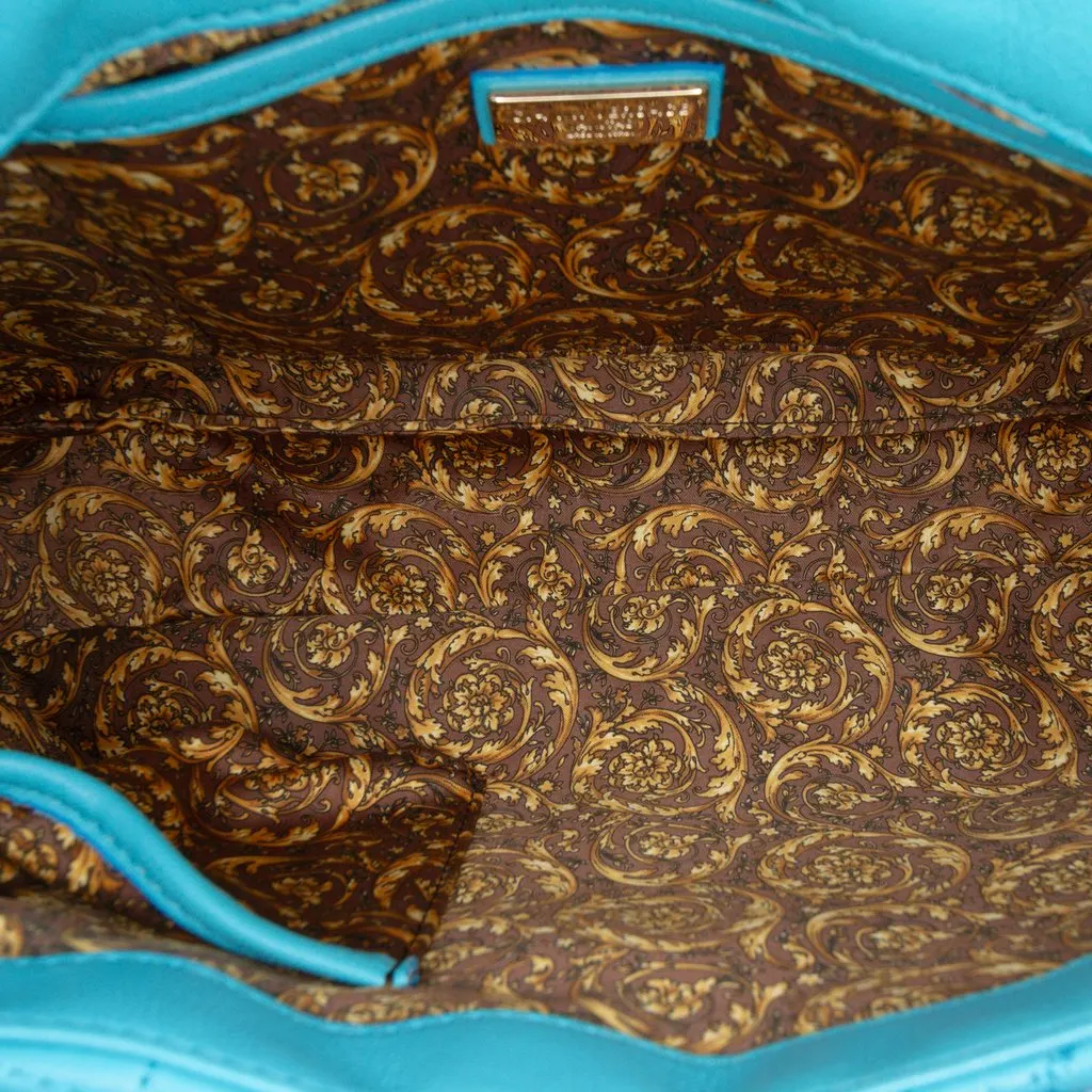 Versace Barocco Quilted Nappa Medea Vanitas Shoulder Bag Blue Leather Very good - Model View