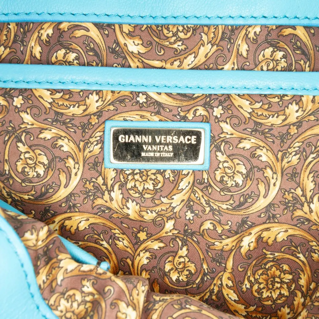 Versace Barocco Quilted Nappa Medea Vanitas Shoulder Bag Blue Leather Very good - Box View