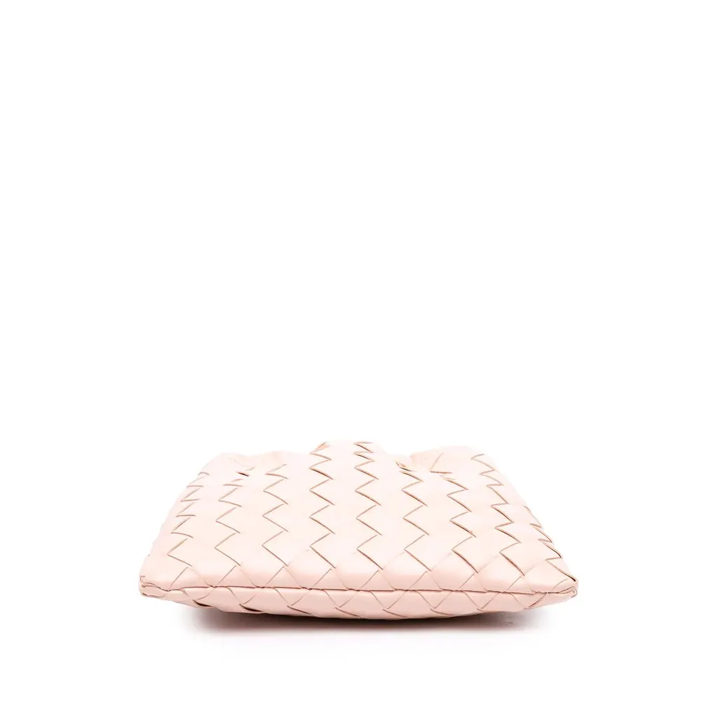 Bottega Veneta Small Nappa Intrecciato Dustbag Drawstring Crossbody Pink Leather Very good - Inside View