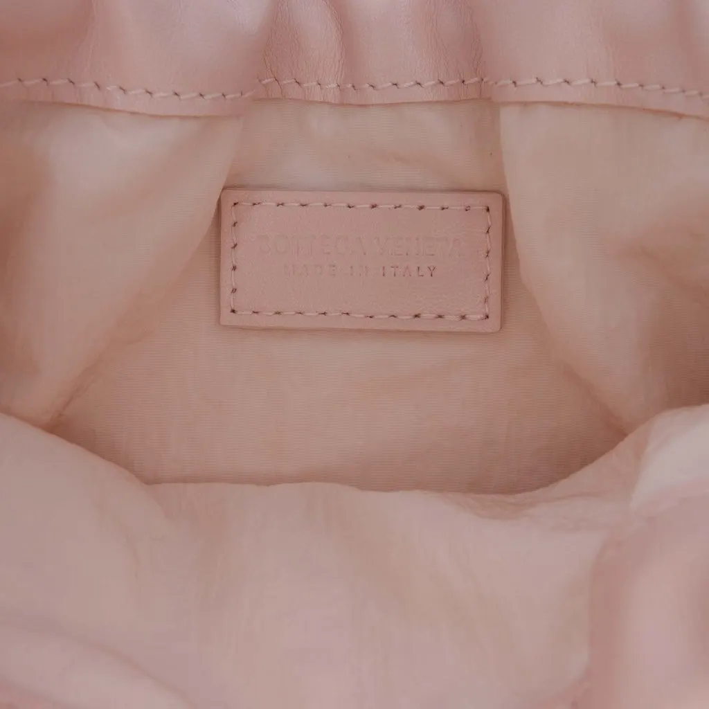 Bottega Veneta Small Nappa Intrecciato Dustbag Drawstring Crossbody Pink Leather Very good - Box View