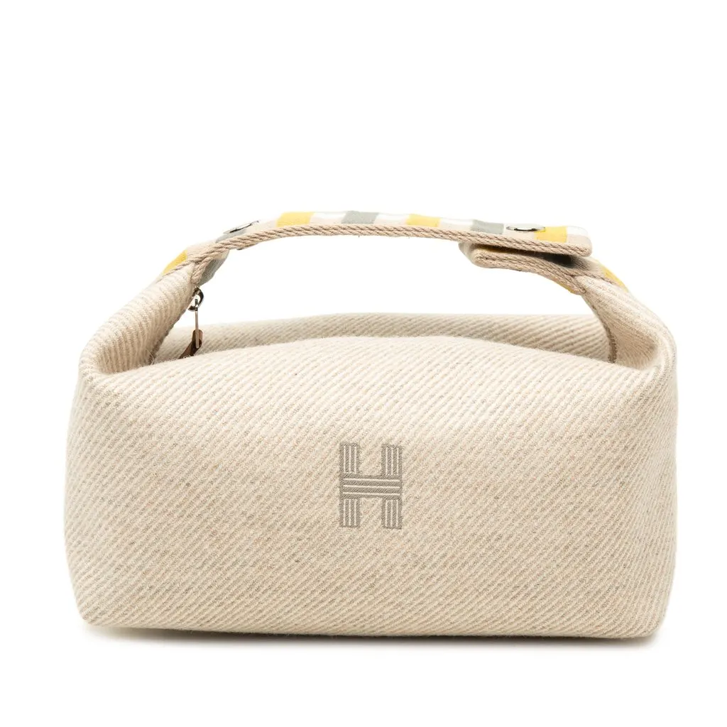 Hermès Small Wool Bride A Brac Au Carre Case Beige Wool Very good - Front View