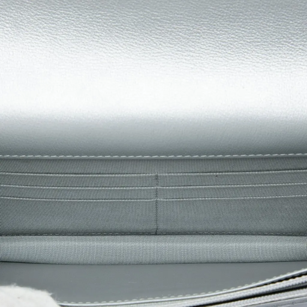 Chanel Reissue 2.55 Quilted Metallic Aged Calfskin Wallet on Chain Silver Leather Very good - Model View