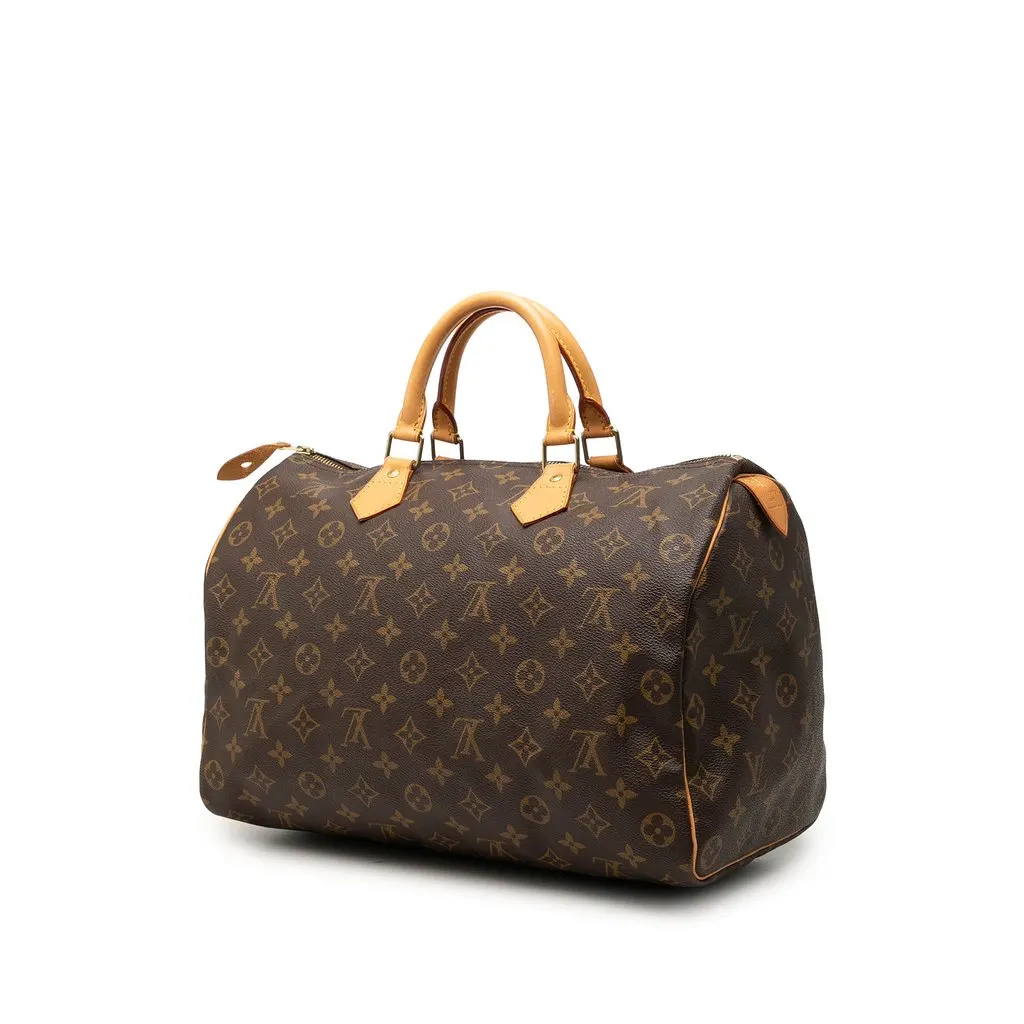 Louis Vuitton Monogram Speedy 35 Brown Canvas Good - Back View