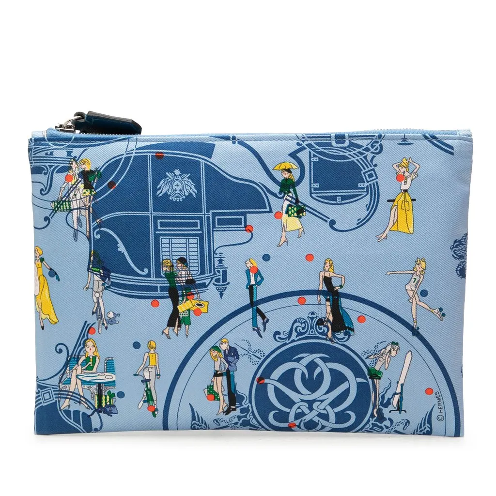 Hermès Silk Ex Libris Les Parisiennes Pocket Cosmetic Case
