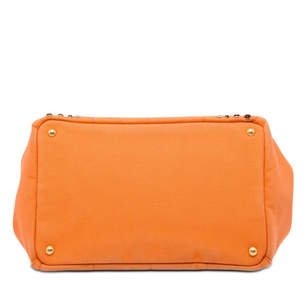 Prada Canvas Canapa Bijoux Satchel Orange Very good - Inside View