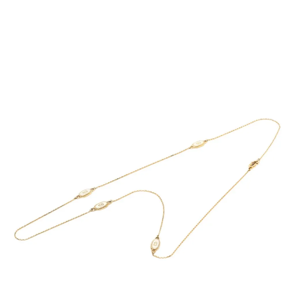 Dior Gold Plated CD Logo Chain Necklace