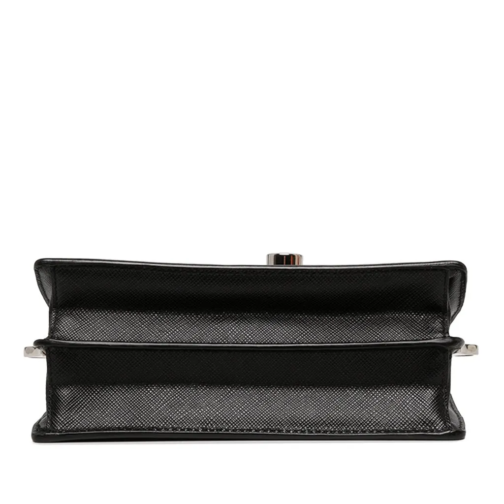 Prada Saffiano Lux Sound Lock Crossbody Black Leather Very good - Inside View