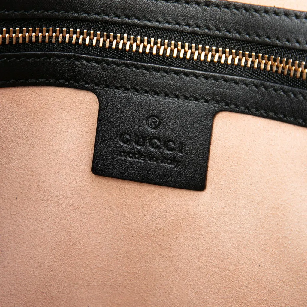 Gucci Guccissima Linea A Fold Over Satchel Black Leather Good - Box View