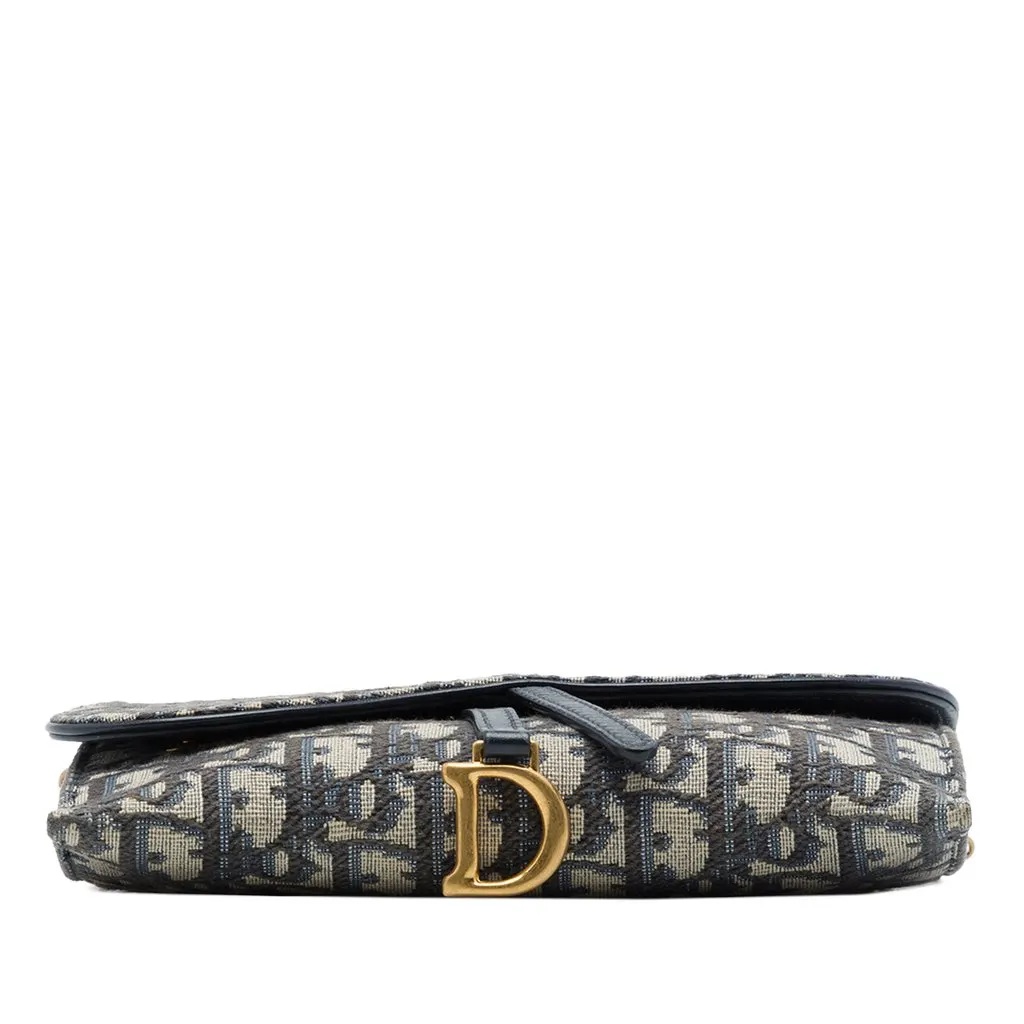 Dior Oblique Canvas Saddle Wallet On Chain Blue Canvas Very good - Inside View
