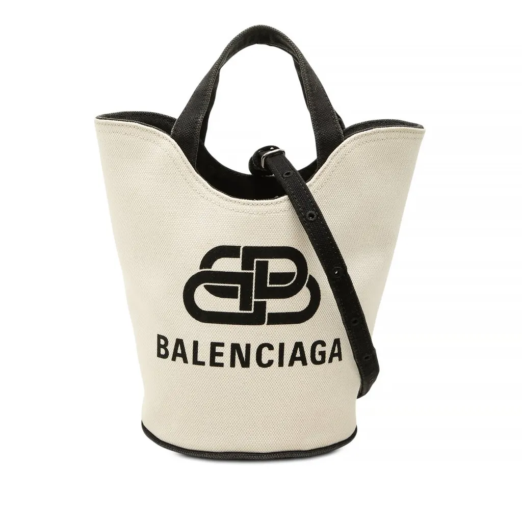 Balenciaga Canvas Wave Bucket Bag XS White Canvas Very good - Front View