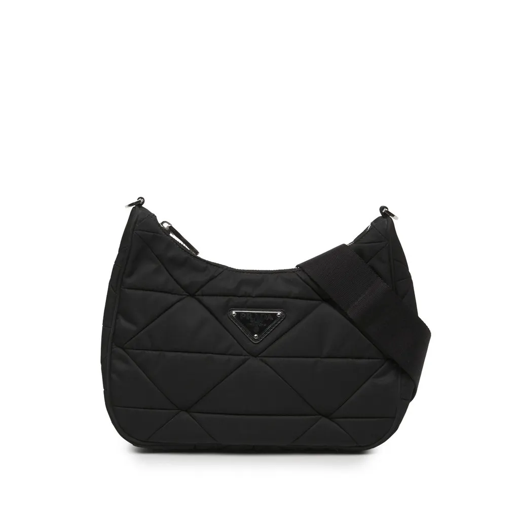Prada Padded Re Nylon Crossbody Black Polyamide Good - Front View