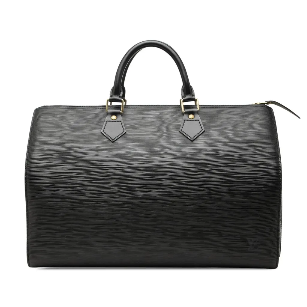 Louis Vuitton Epi Speedy 35 Black Leather Very good - Front View