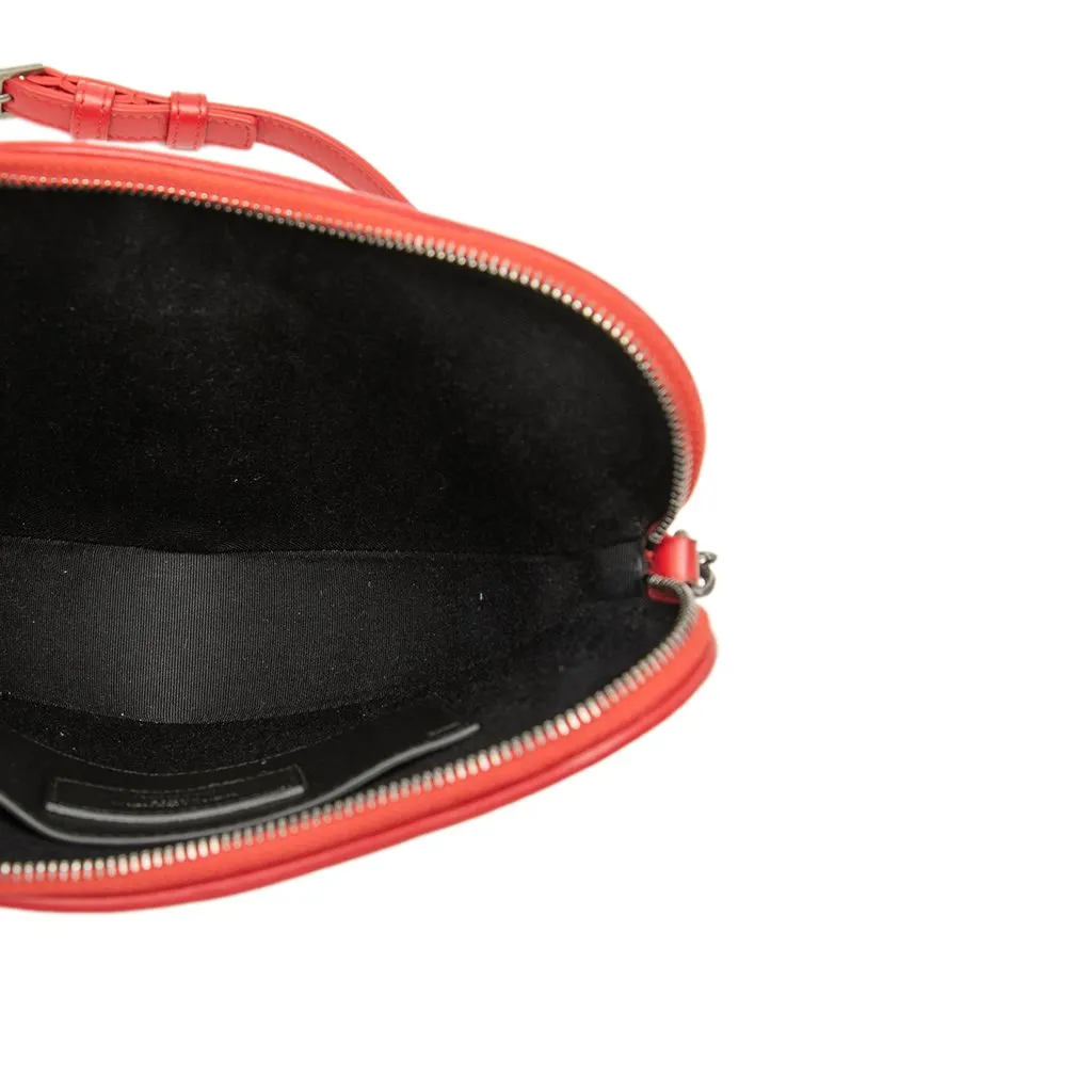 Saint Laurent Calfskin Monogram Sac Coeur Tassel Crossbody Red Leather Very good - Model View