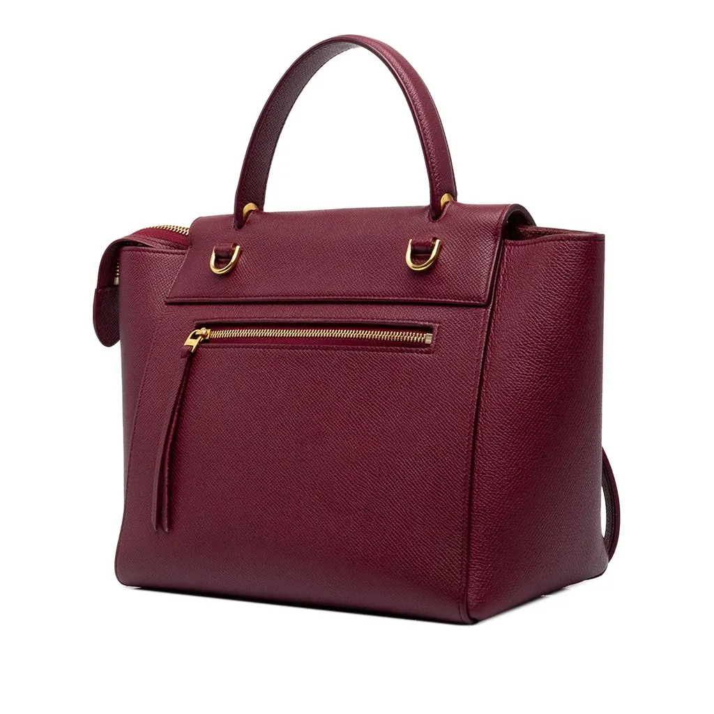 Celine Micro Grained Calfskin Belt Bag Red Leather Good - Back View