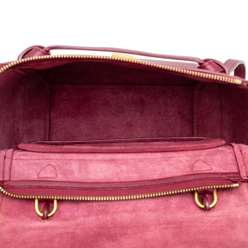 Celine Micro Grained Calfskin Belt Bag Red Leather Good - Model View