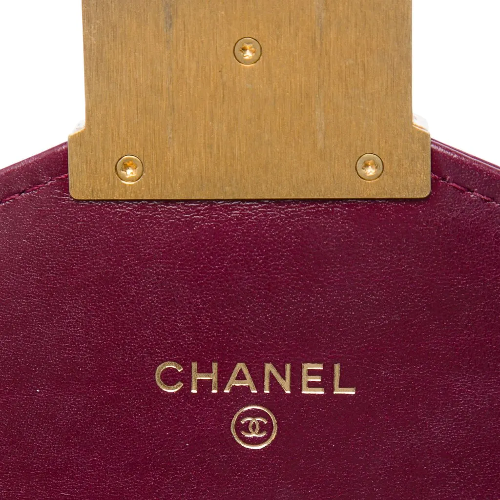 Chanel Chevron Calfskin Medal Wallet On Chain Red Leather Very good - Box View